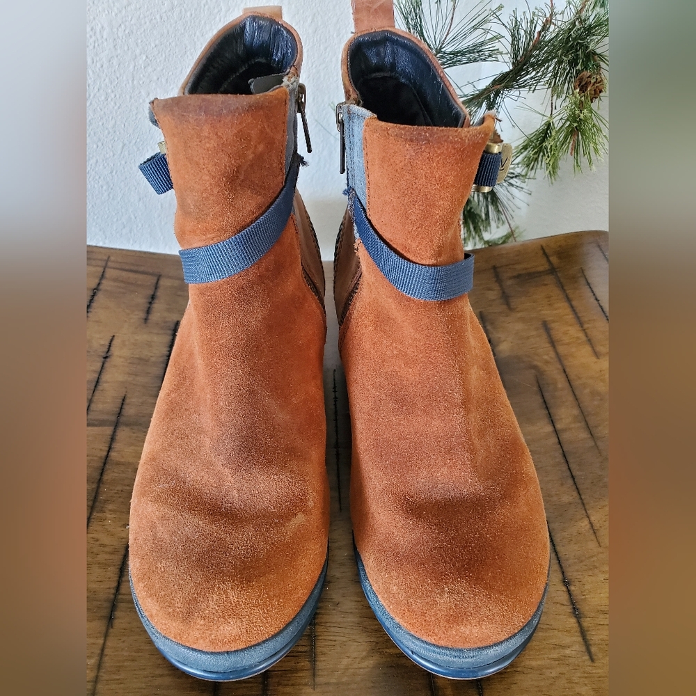 KEEN Morrison Mid Suede Leather Ankle Boots Brown Blue Like-New - Picture 7 of 15